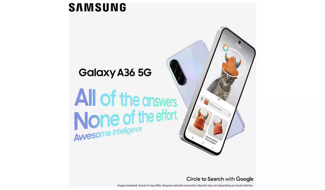 SIM Free Samsung Galaxy A36 5G 128GB / 6GB AI Phone Graphite