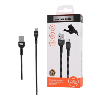 Panther Force 3A 1M Cable for iPhone (Upto iPhone 14 Pro max) PF12