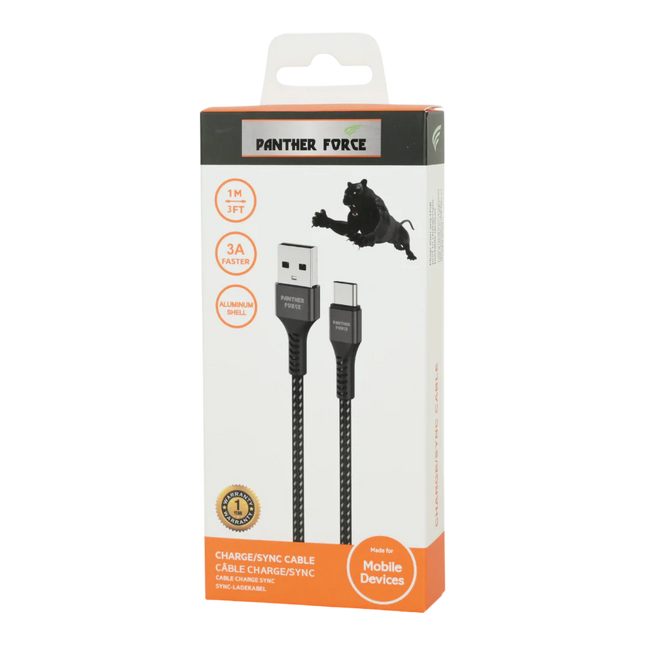 Panther Force 3A 1M Cable for USB - Type-C PF13